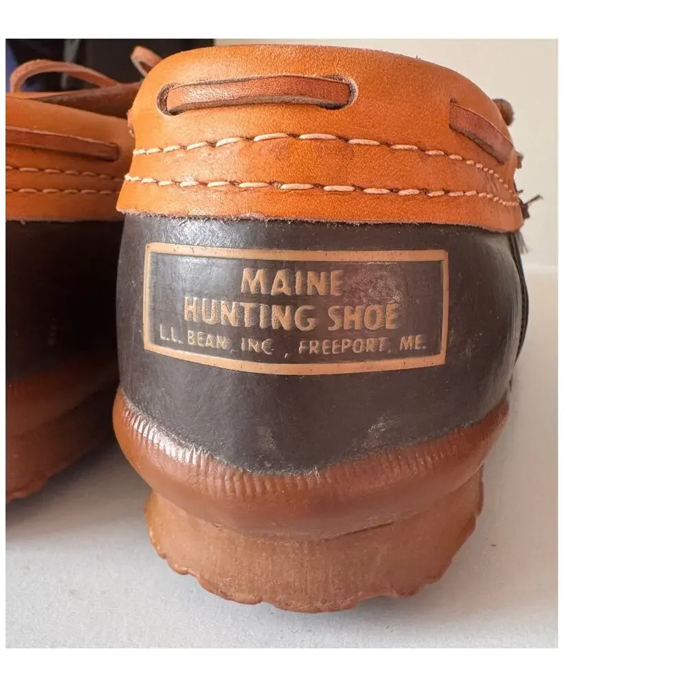 L.L.Bean Vintage 1970s Maine Hunting Shoes Duck Boots Made USA Leather 7